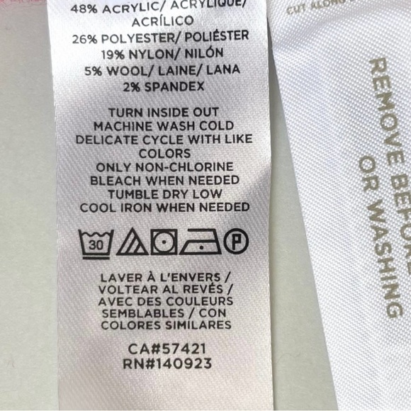 Loft Red Pearl Button Cuff Holiday Red Knit Sweater NWT - Picture 4 of 7